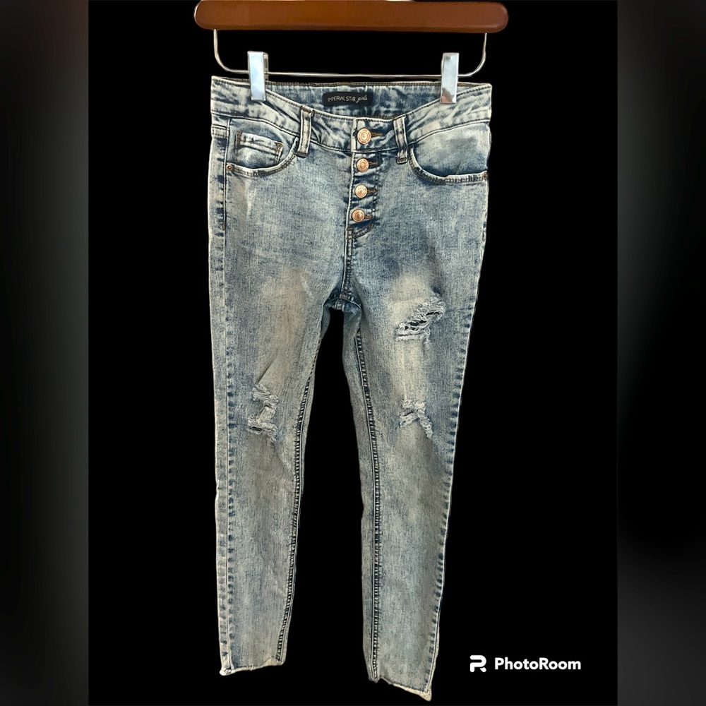 Girls distressed skinny jeans